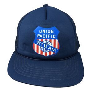 Union Pacific Steam Snapback Rope Trucker Hat Blue OSFA Mesh Back